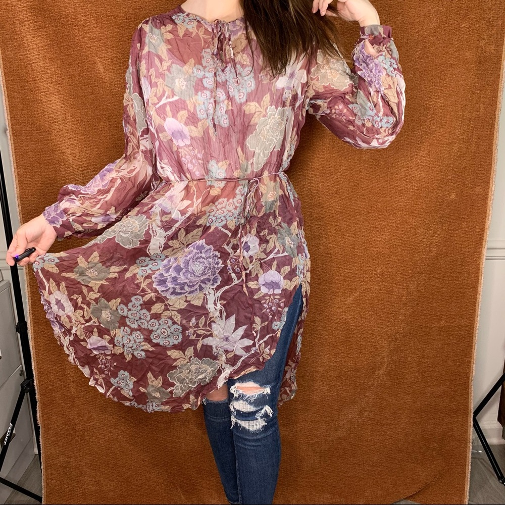 Vintage Chiffon tunic top/dress, size L